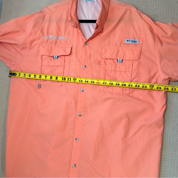 Columbia PFG Breathable Long Sleeve Fishing Shirt Mens XL Dark Peach Custom Logo - Picture 14 of 16